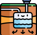 Cartoon drawing of a septic tank underground 
