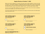 Picture of the Sample City Council Ballot 