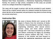 Mechanical Engineering Summer Camp back page