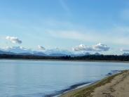 Gustavus Beach with mountains in background