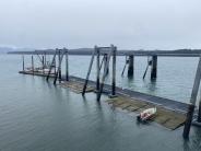 picture looking down on the Gustavus dock system 