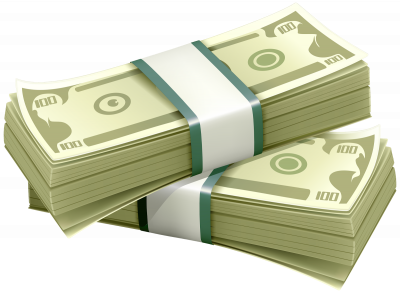 cartoon drawing of two stacks of paper money 