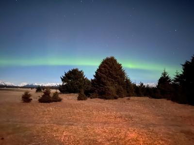 Aurora over the Gustavus beach 