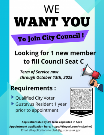 flyer for joining city council to fill open seat c