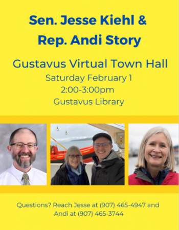 Yellow flyer with townhall info