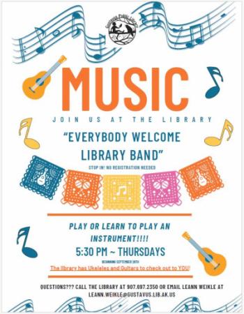 Everybody Welcome Band at the Gustavus Public Library