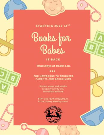 Thursday @ 10 reading books ot babies and toddlers.